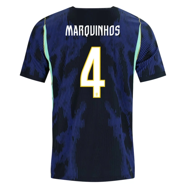 Brasilien Marquinhos 4 Fodboldtrøje Herre Udebane VM 2026