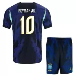 Brasilien Neymar JR 10 Fodboldtrøje Børn Udebane VM 2026
