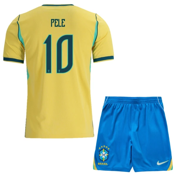 Brasilien Pele 10 Fodboldtrøje Børn Hjemmebane VM 2026