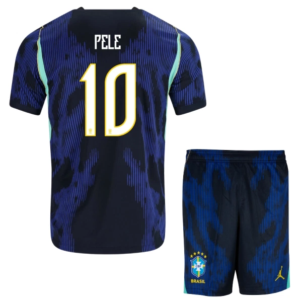 Brasilien Pele 10 Fodboldtrøje Børn Udebane VM 2026