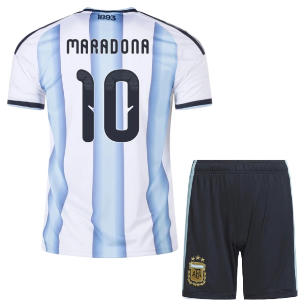 Argentina Maradona 10 Fodboldtrøje Børn Hjemmebane VM 2026