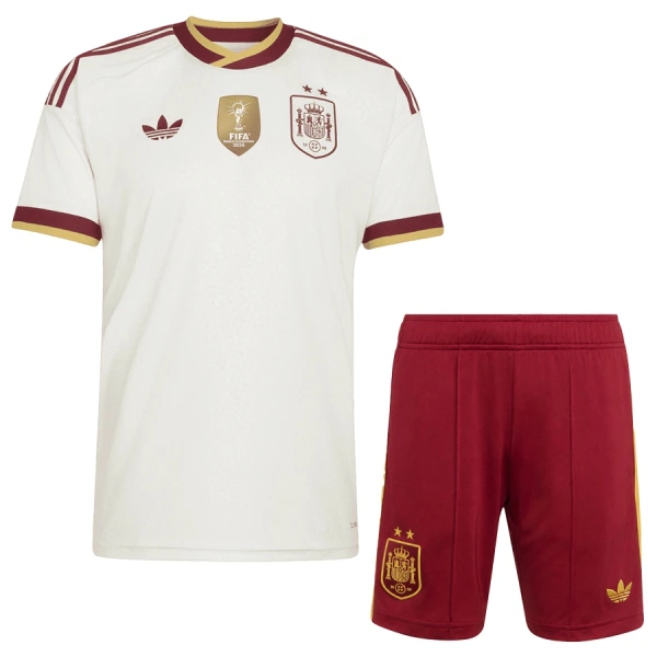 Spanien 2 Stars Fodboldtrøje Børn Udebane VM 2026 Spanien 2 Stars Fodboldtrøje Børn Udebane VM 2026