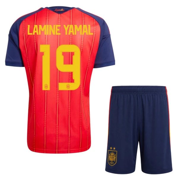 Spanien 2 Stars Lamine Yamal 19 Fodboldtrøje Børn Hjemmebane VM 2026 Spanien 2 Stars Lamine Yamal 19 Fodboldtrøje Børn Hjemmebane VM 2026