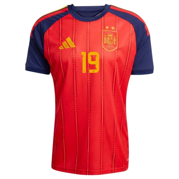 Spanien 2 Stars Lamine Yamal 19 Fodboldtrøje Herre Hjemmebane VM 2026