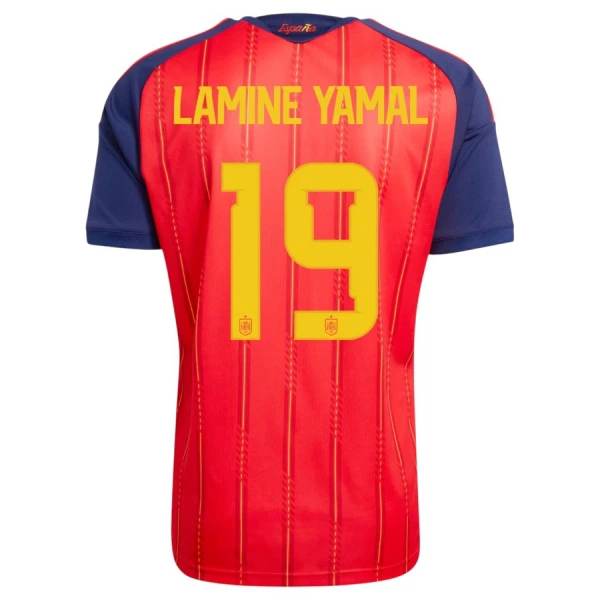 Spanien 2 Stars Lamine Yamal 19 Fodboldtrøje Herre Hjemmebane VM 2026