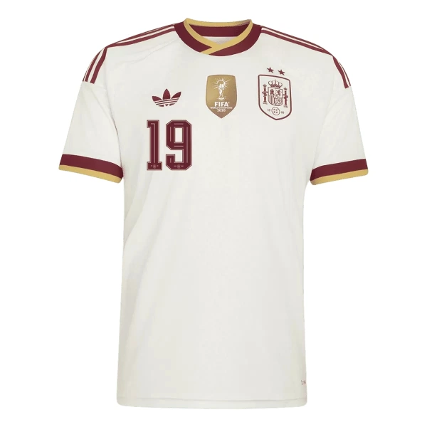 Spanien 2 Stars Lamine Yamal 19 Fodboldtrøje Herre Udebane VM 2026