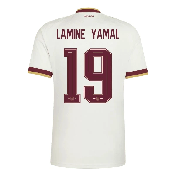 Spanien 2 Stars Lamine Yamal 19 Fodboldtrøje Herre Udebane VM 2026
