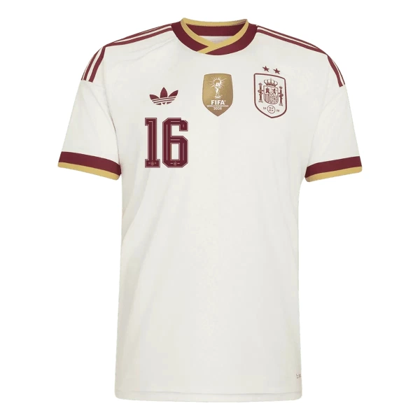 Spanien 2 Stars Rodrigo 16 Fodboldtrøje Børn Udebane VM 2026