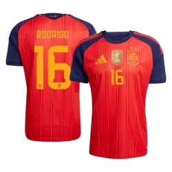 Spanien 2 Stars Rodrigo 16 Fodboldtrøje Herre Hjemmebane VM 2026 Spanien 2 Stars Rodrigo 16 Fodboldtrøje Herre Hjemmebane VM 2026