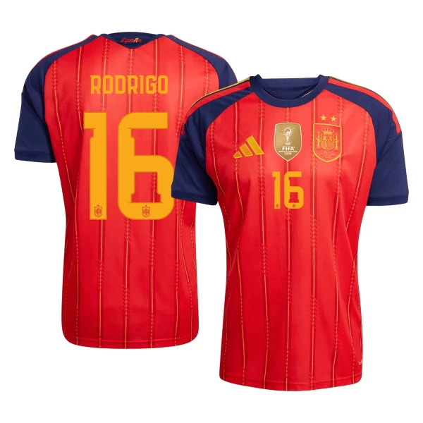 Spanien 2 Stars Rodrigo 16 Fodboldtrøje Herre Hjemmebane VM 2026
