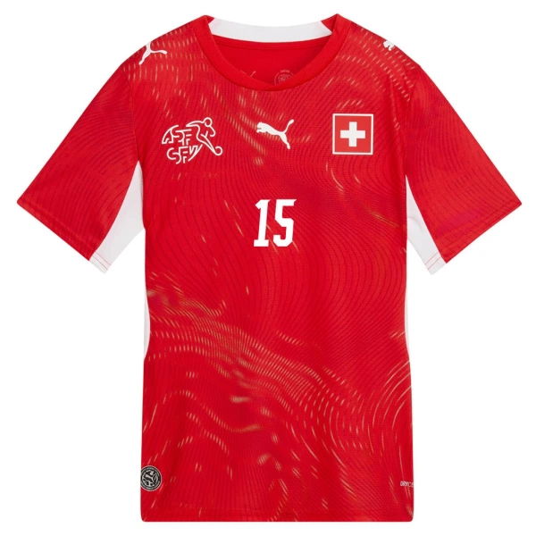 Schweiz Djibril Sow 15 Fodboldtrøje Herre Hjemmebane VM 2026
