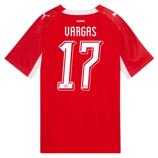 Schweiz Vargas 17 Fodboldtrøje Herre Hjemmebane VM 2026 Schweiz Vargas 17 Fodboldtrøje Herre Hjemmebane VM 2026