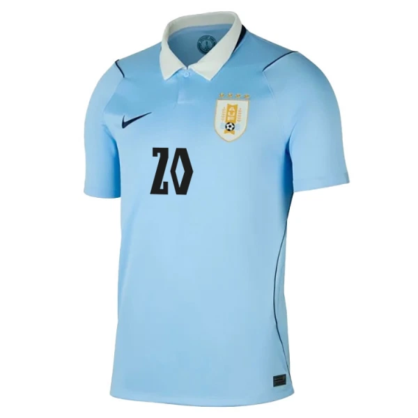 Uruguay Maximiliano Araujo 20 Fodboldtrøje Herre Hjemmebane VM 2026