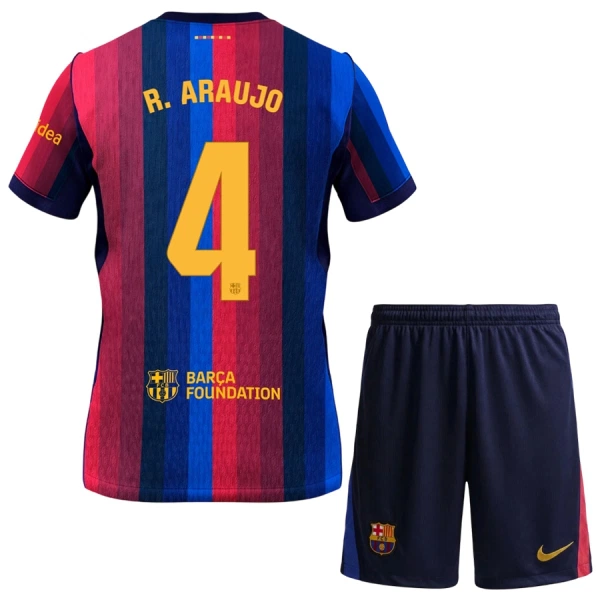 FC Barcelona R. Araujo 4 Fodboldtrøje Børn Hjemmebane 26/27 FC Barcelona R. Araujo 4 Fodboldtrøje Børn Hjemmebane 26/27