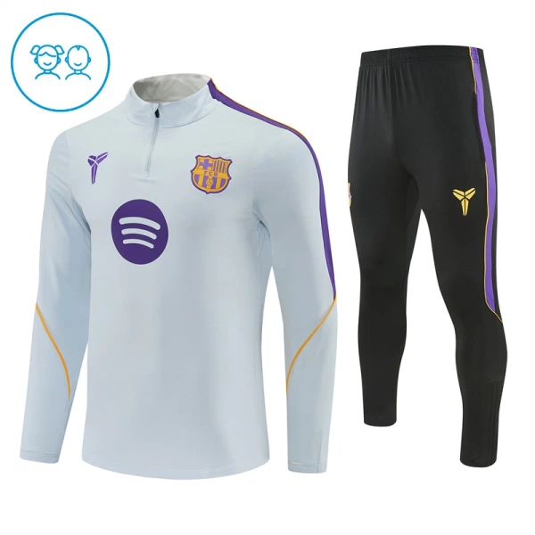 Barcelona Trænings sweatshirt sæt Børn 26/27 Hvid