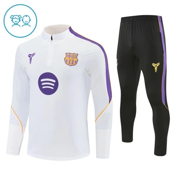 Barcelona Trænings sweatshirt sæt Børn 26/27 Hvid Barcelona Trænings sweatshirt sæt Børn 26/27 Hvid