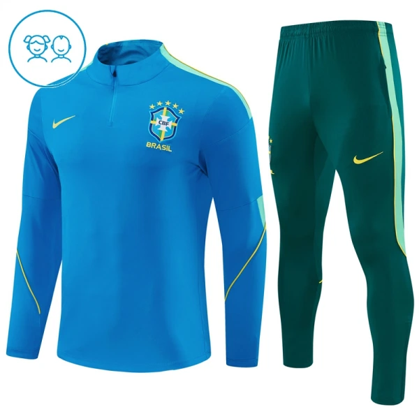 Brasilien Trænings sweatshirt sæt Børn 26/27 Blå Brasilien Trænings sweatshirt sæt Børn 26/27 Blå