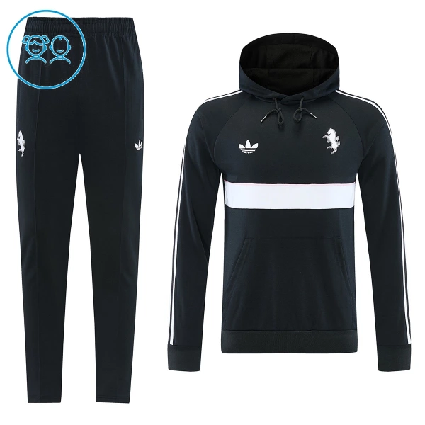 Juventus Hoodie Trænings sweatshirt sæt Børn 26/27 Sort