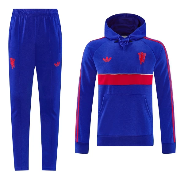 Manchester United Hoodie Trænings sweatshirt sæt Herre 26/27 Blå Manchester United Hoodie Trænings sweatshirt sæt Herre 26/27 Blå