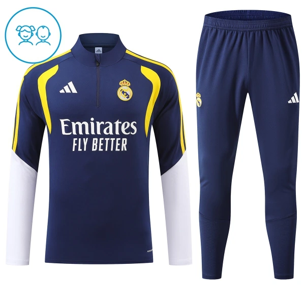 Real Madrid Trænings sweatshirt sæt Børn 26/27 Blå Real Madrid Trænings sweatshirt sæt Børn 26/27 Blå