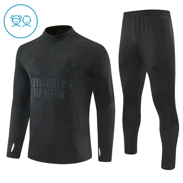 Real Madrid Trænings sweatshirt sæt Børn 26/27 Sort Real Madrid Trænings sweatshirt sæt Børn 26/27 Sort